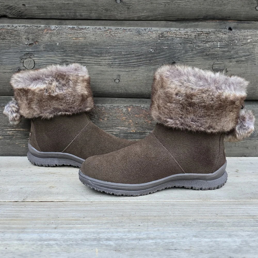 Minnetonka NEW Somerville Y2K Cozy Boho Suede Plush Faux Fur Winter Boots 7M